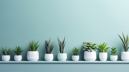 Wallpaper with Plants, empty copy space mockup