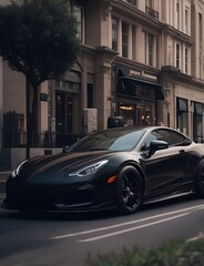 Black modern car