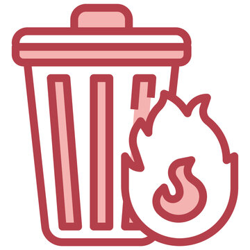 BURNABLE TRASH filled outline icon,linear,outline,graphic,illustration