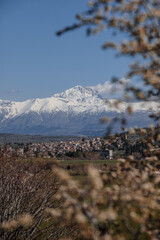 Spring view of the L'Aquila valley of the Abruzzo region overlooking