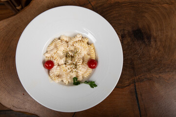 Delicious Italian pasta, Spaghetti, Fettuccine, Macaroni, Fusilli, Bow ties, Penne