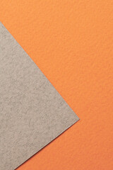 Rough kraft paper background, paper texture orange gray colors. Mockup with copy space for text