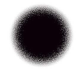 Halftone circle, duotone dot pattern on white background