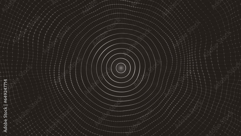 Poster abstract minimal radial circular mesh waving/ 4k animation of an abstract fractal background with me