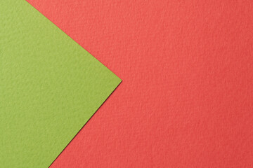 Rough kraft paper background, paper texture red green colors. Mockup with copy space for text