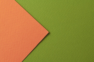 Rough kraft paper background, paper texture orange green colors. Mockup with copy space for text