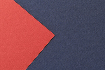 Rough kraft paper background, paper texture red blue colors. Mockup with copy space for text