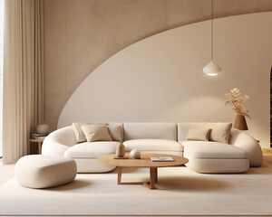 Furniture modern beige living room interior