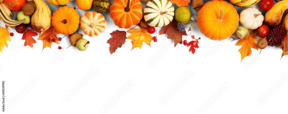 Canvas Prints straight strip line frame with autumn harvest, png file of isolated cutout object with shadow on tra
