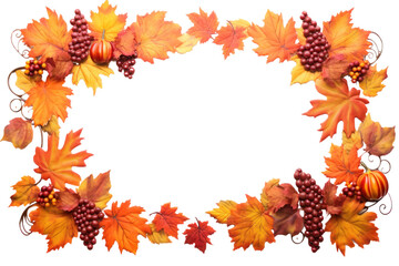 Fototapeta premium circle frame with autumn harvest, png file of isolated cutout object on transparent background.