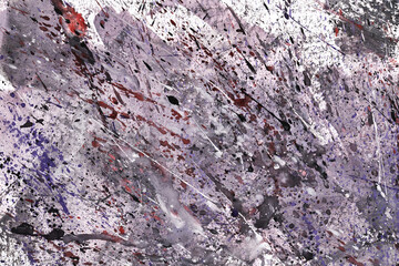 Multicolored abstract background. Chaotic stains, blots and brush strokes of acrylic paint. Watercolor ink art collage.