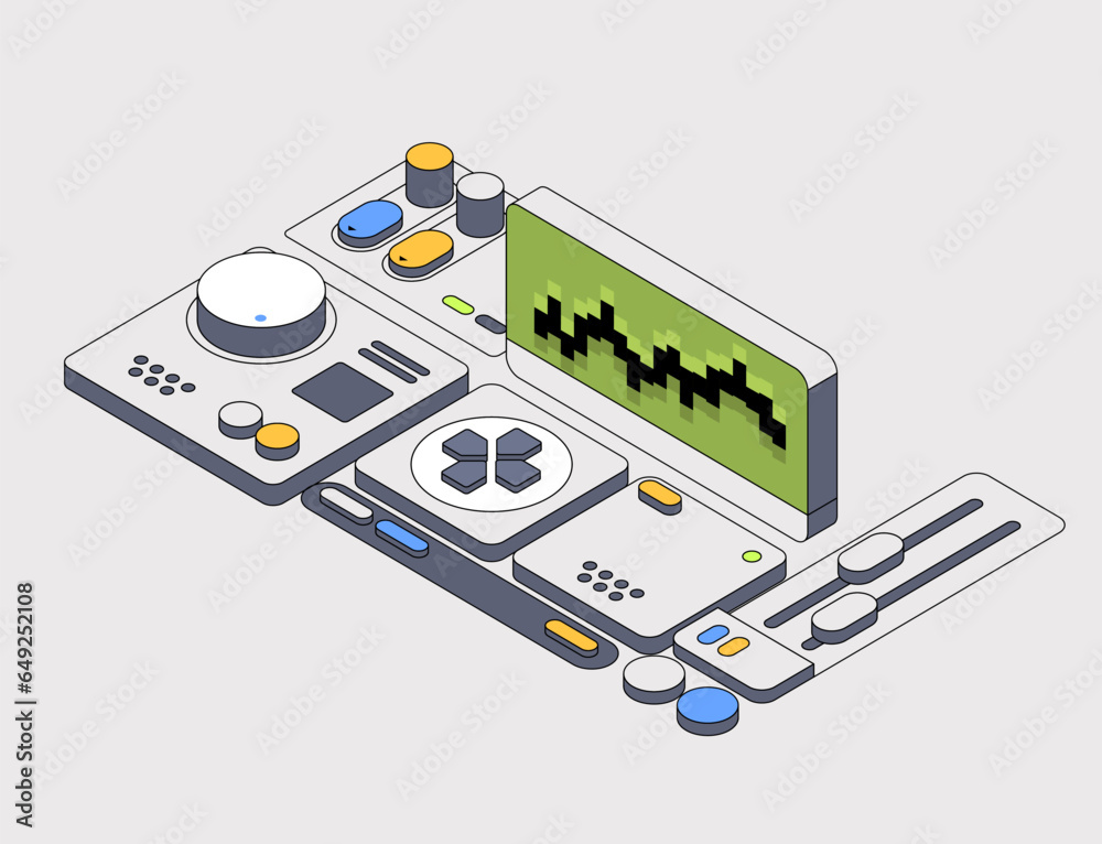 Poster charts and analyzing statistics. data visualization concept. 3d isometric vector illustration.