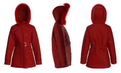 Female Winter Jacket. Transparent png