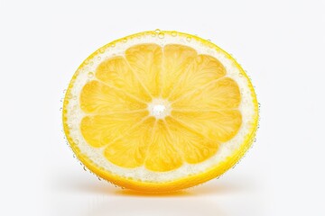 Yellow and juice lemon isolated on a white background. Generative AI
