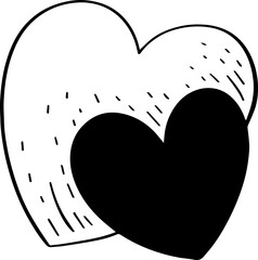 hand drawn heart icon.