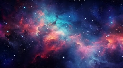 Fototapeta na wymiar Colorful space galaxy cloud, Nebula, Generative AI