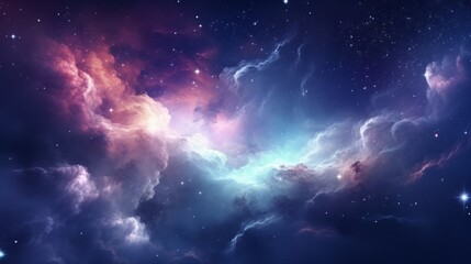 Obraz na płótnie Canvas Colorful space galaxy cloud, Nebula, Generative AI