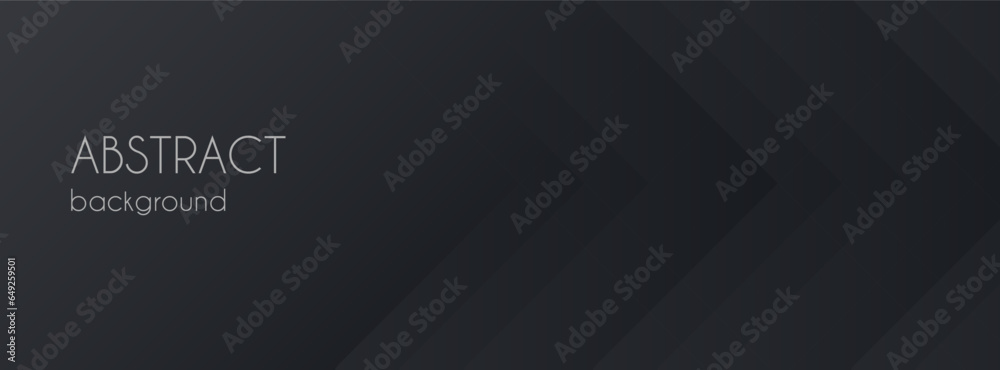 Poster black abstract vector long banner. minimal business creative background with arrows and text. facebo