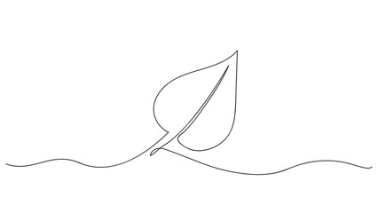Abstract one line art of leaves. Continuous line drawing for trendy modern design. Vector illustration