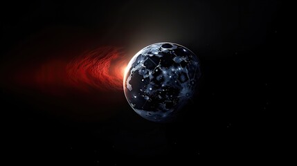 The Earth's shadow falls gracefully on the moon. Astronomical event, moon in Earth's shadow, celestial wonder, lunar eclipse beauty, night sky spectacle. Generated by AI.