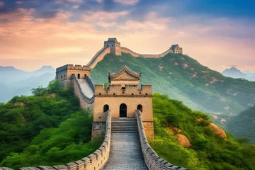 Schilderijen op glas Great Wall of China background © Diana