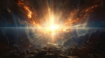 Foto op Canvas Behold the cosmic drama of a supernova explosion. Stellar phenomenon, celestial fireworks, astronomical splendor, breathtaking luminosity. Generated by AI. © Кирилл Макаров