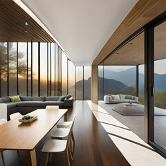 interior house with beautiful view generative AI