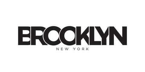 Brooklyn, New York, USA typography slogan design. America logo with graphic city lettering for print and web. - obrazy, fototapety, plakaty