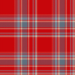 Plaid seamless pattern in red. Check fabric texture. Vector textile print.