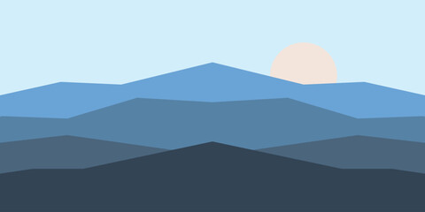 Abstract mountain view landscape vector