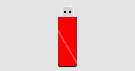 USB flash drive or Pen drive abstract illustration in high resolution. Pen drive icon illustration.