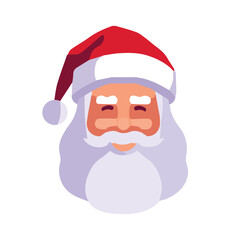 Santa claus vector illustration, flat santa clauss head christmas avatar icon vector art isolated on a white background