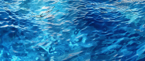 water texture sea ripple background wave summer clear banner blue abstract. Generative AI.