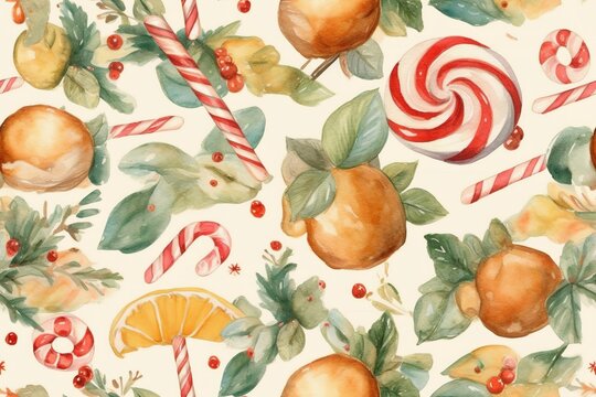 watercolor Christmas candies