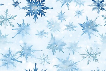 watercolor cute vintage snowflakes