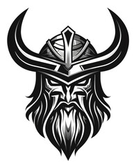 Simple viking logo sign isolated on the transparent background PNG.