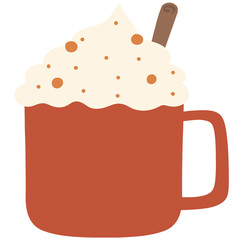 Cartoon Pumpkin Spice Drink