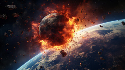 Explosions from the collision of asteroids