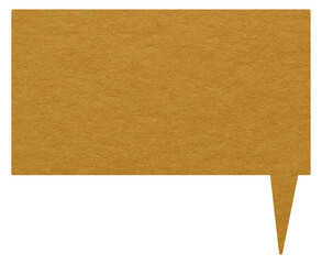 Orange paper speech bubble on transparent background with copy space. Chat balloon png. Communication or comment sign.