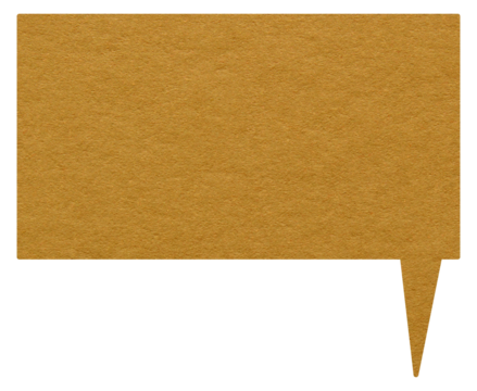 Orange paper speech bubble on transparent background with copy space. Chat balloon png. Communication or comment sign.