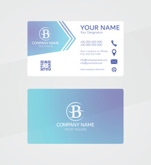 Professional gradient business card template, modern elegant company card design