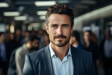 Obraz premium Portrait of a businessman, generative ai