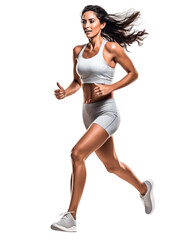 Fototapeta na wymiar Woman Running in a Park, running, fitness, jogger, cardio, png, transparent background