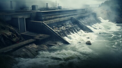 Hydroelectric dam. AI generated
