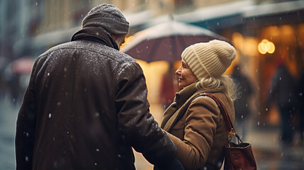 Obraz premium A kind-hearted passerby notices the elderly individual's hesitation and immediately walks over to offer assistance