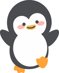 Happy penguin cartoon flat vector