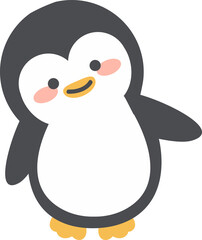 Happy penguin cartoon flat vector