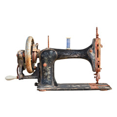 Vintage weathered and rusted sewing machine