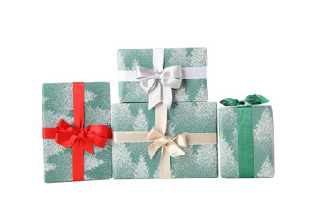 PNG, Concept of beautiful Christmas present, gift box, isolated on white background
