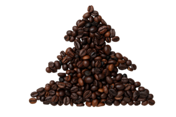 PNG, Christmas and coffee seeds, isolated on white background